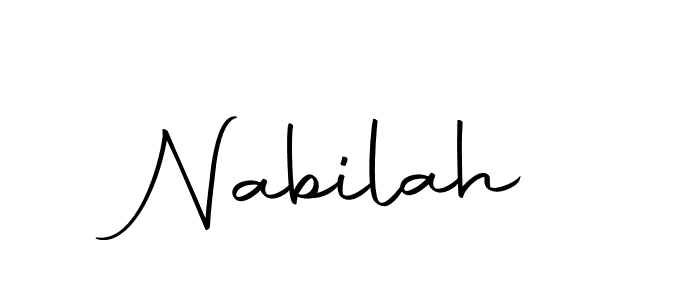 Design your own signature with our free online signature maker. With this signature software, you can create a handwritten (Autography-DOLnW) signature for name Nabilah. Nabilah signature style 10 images and pictures png