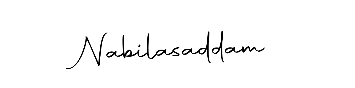 Create a beautiful signature design for name Nabilasaddam. With this signature (Autography-DOLnW) fonts, you can make a handwritten signature for free. Nabilasaddam signature style 10 images and pictures png