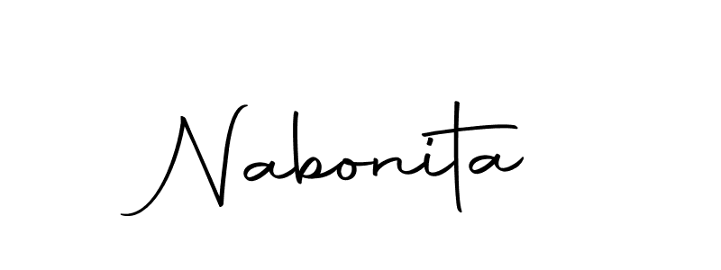 Use a signature maker to create a handwritten signature online. With this signature software, you can design (Autography-DOLnW) your own signature for name Nabonita. Nabonita signature style 10 images and pictures png