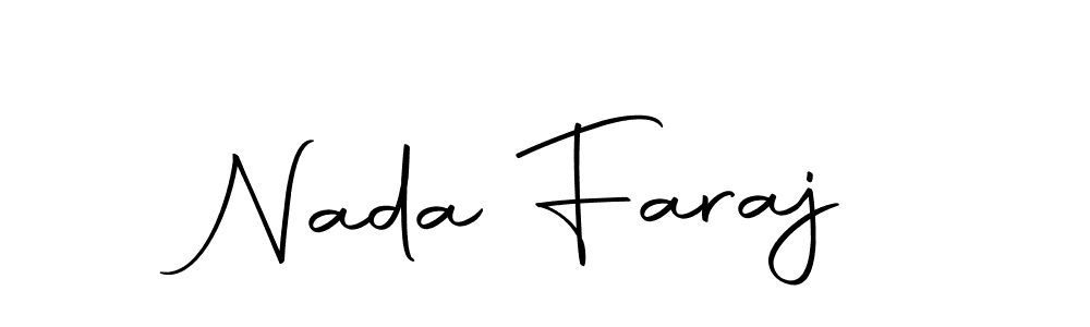 Create a beautiful signature design for name Nada Faraj. With this signature (Autography-DOLnW) fonts, you can make a handwritten signature for free. Nada Faraj signature style 10 images and pictures png