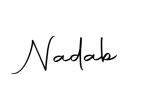 Make a beautiful signature design for name Nadab. Use this online signature maker to create a handwritten signature for free. Nadab signature style 10 images and pictures png