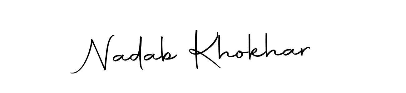 Make a beautiful signature design for name Nadab Khokhar. Use this online signature maker to create a handwritten signature for free. Nadab Khokhar signature style 10 images and pictures png