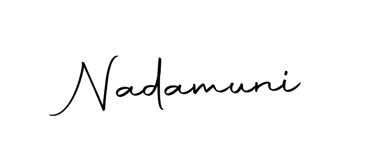 How to make Nadamuni name signature. Use Autography-DOLnW style for creating short signs online. This is the latest handwritten sign. Nadamuni signature style 10 images and pictures png