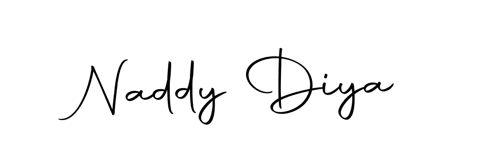 The best way (Autography-DOLnW) to make a short signature is to pick only two or three words in your name. The name Naddy Diya include a total of six letters. For converting this name. Naddy Diya signature style 10 images and pictures png