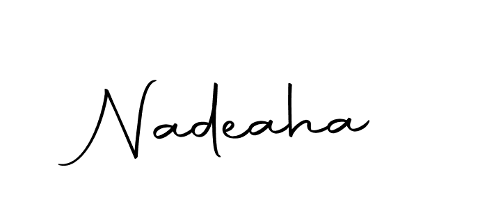 Design your own signature with our free online signature maker. With this signature software, you can create a handwritten (Autography-DOLnW) signature for name Nadeaha. Nadeaha signature style 10 images and pictures png