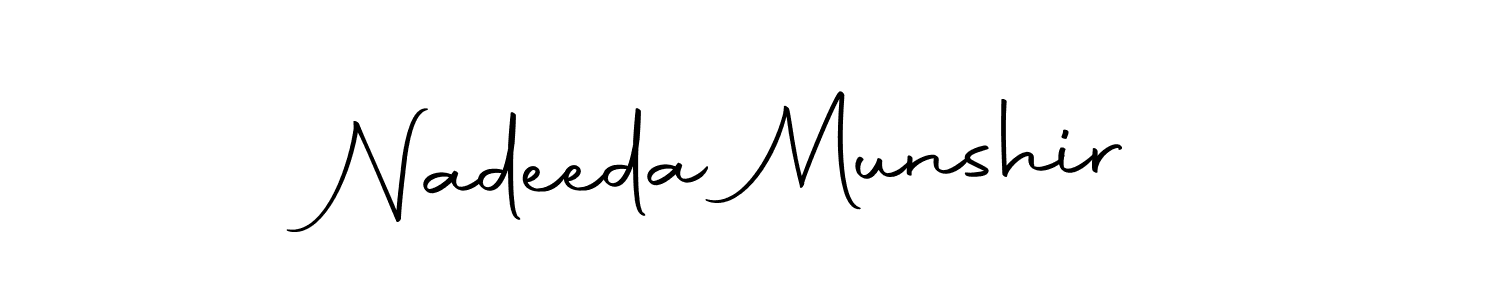 Make a beautiful signature design for name Nadeeda Munshir. With this signature (Autography-DOLnW) style, you can create a handwritten signature for free. Nadeeda Munshir signature style 10 images and pictures png