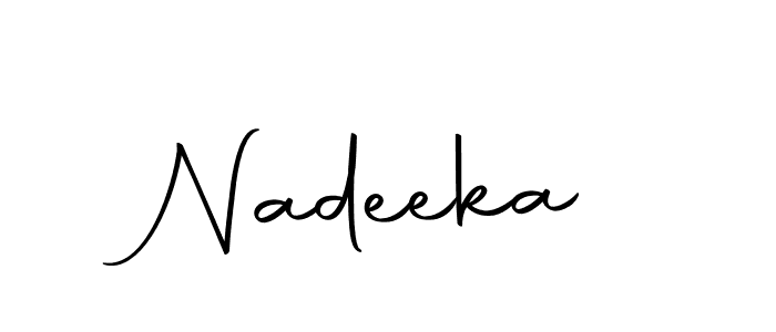 Use a signature maker to create a handwritten signature online. With this signature software, you can design (Autography-DOLnW) your own signature for name Nadeeka. Nadeeka signature style 10 images and pictures png
