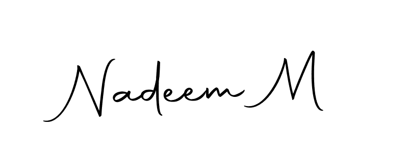 Design your own signature with our free online signature maker. With this signature software, you can create a handwritten (Autography-DOLnW) signature for name Nadeem M. Nadeem M signature style 10 images and pictures png