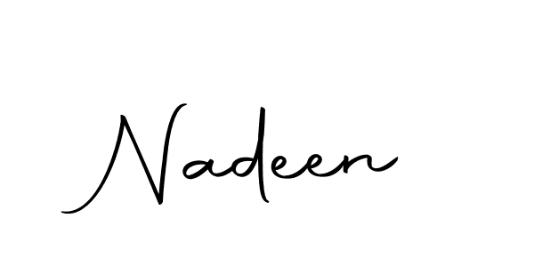 How to make Nadeen name signature. Use Autography-DOLnW style for creating short signs online. This is the latest handwritten sign. Nadeen signature style 10 images and pictures png