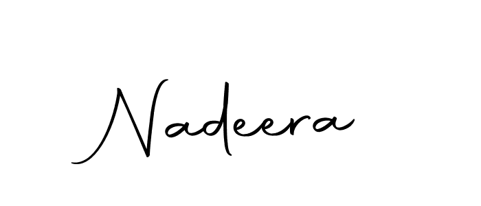 Design your own signature with our free online signature maker. With this signature software, you can create a handwritten (Autography-DOLnW) signature for name Nadeera. Nadeera signature style 10 images and pictures png