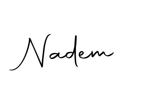 Make a beautiful signature design for name Nadem. With this signature (Autography-DOLnW) style, you can create a handwritten signature for free. Nadem signature style 10 images and pictures png