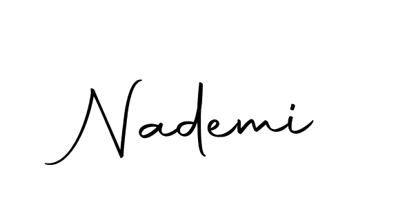 You can use this online signature creator to create a handwritten signature for the name Nademi. This is the best online autograph maker. Nademi signature style 10 images and pictures png