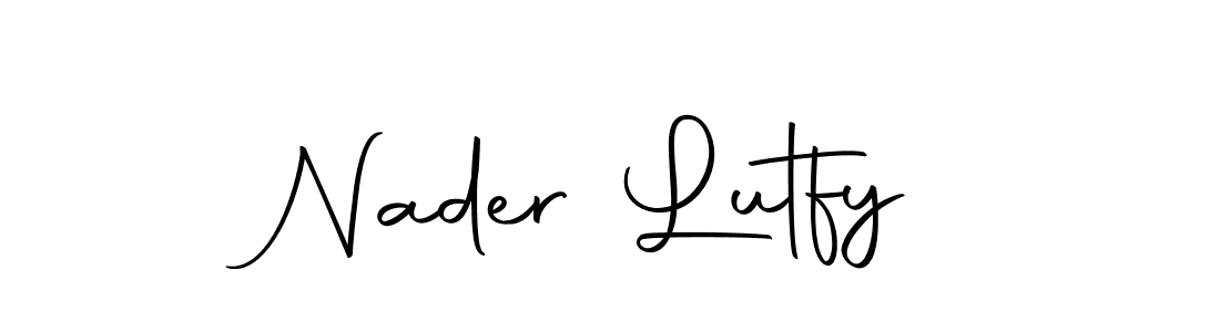Make a beautiful signature design for name Nader Lutfy. With this signature (Autography-DOLnW) style, you can create a handwritten signature for free. Nader Lutfy signature style 10 images and pictures png