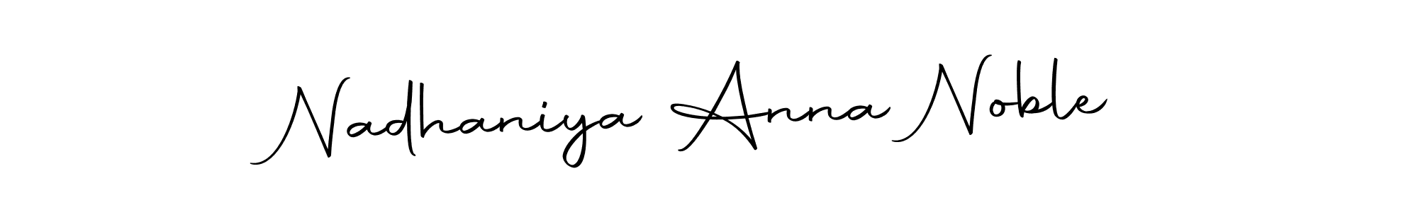 The best way (Autography-DOLnW) to make a short signature is to pick only two or three words in your name. The name Nadhaniya Anna Noble include a total of six letters. For converting this name. Nadhaniya Anna Noble signature style 10 images and pictures png