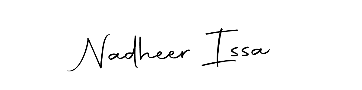 How to make Nadheer Issa name signature. Use Autography-DOLnW style for creating short signs online. This is the latest handwritten sign. Nadheer Issa signature style 10 images and pictures png
