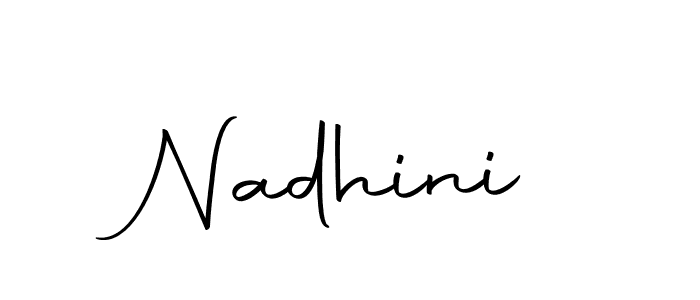 Use a signature maker to create a handwritten signature online. With this signature software, you can design (Autography-DOLnW) your own signature for name Nadhini. Nadhini signature style 10 images and pictures png