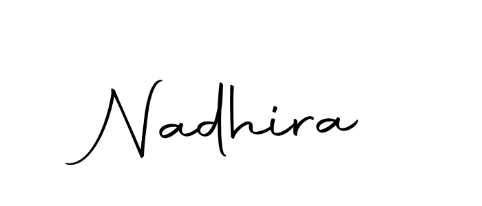 Use a signature maker to create a handwritten signature online. With this signature software, you can design (Autography-DOLnW) your own signature for name Nadhira. Nadhira signature style 10 images and pictures png