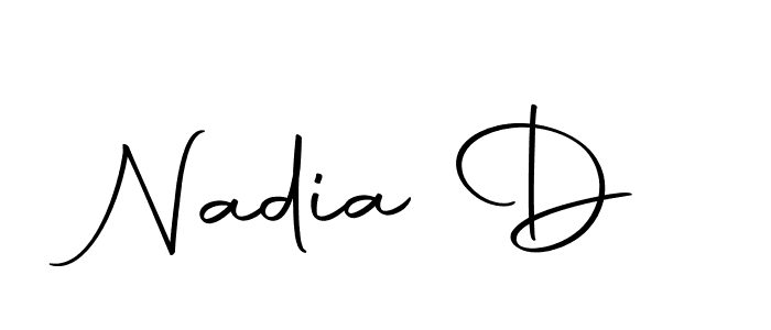 Make a beautiful signature design for name Nadia D. With this signature (Autography-DOLnW) style, you can create a handwritten signature for free. Nadia D signature style 10 images and pictures png