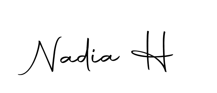 Design your own signature with our free online signature maker. With this signature software, you can create a handwritten (Autography-DOLnW) signature for name Nadia H. Nadia H signature style 10 images and pictures png