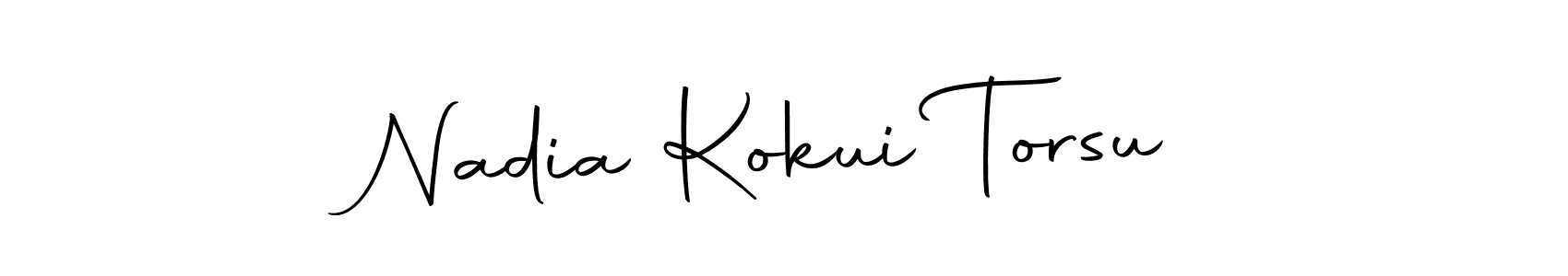 Create a beautiful signature design for name Nadia Kokui Torsu. With this signature (Autography-DOLnW) fonts, you can make a handwritten signature for free. Nadia Kokui Torsu signature style 10 images and pictures png