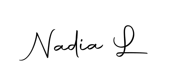 Design your own signature with our free online signature maker. With this signature software, you can create a handwritten (Autography-DOLnW) signature for name Nadia L. Nadia L signature style 10 images and pictures png