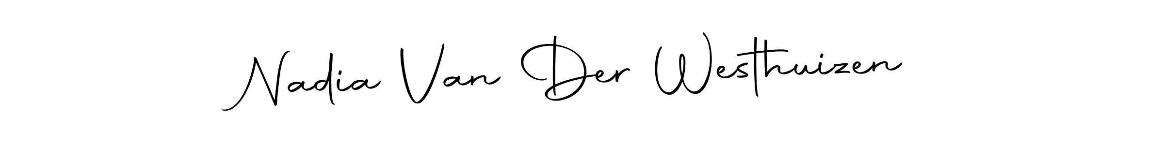 How to make Nadia Van Der Westhuizen name signature. Use Autography-DOLnW style for creating short signs online. This is the latest handwritten sign. Nadia Van Der Westhuizen signature style 10 images and pictures png