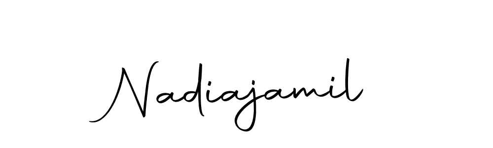 How to make Nadiajamil name signature. Use Autography-DOLnW style for creating short signs online. This is the latest handwritten sign. Nadiajamil signature style 10 images and pictures png