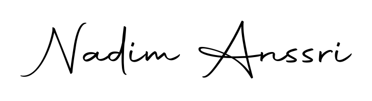 Give your name Nadim Anssri an exquisite flair with the Autography-DOLnW script font. Ideal for contracts, resumes, and formal letterheads. Nadim Anssri signature style 10 images and pictures png
