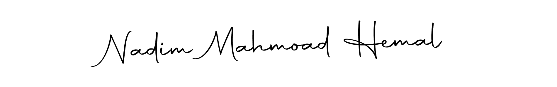 You should practise on your own different ways (Autography-DOLnW) to write your name (Nadim Mahmoad Hemal) in signature. don't let someone else do it for you. Nadim Mahmoad Hemal signature style 10 images and pictures png
