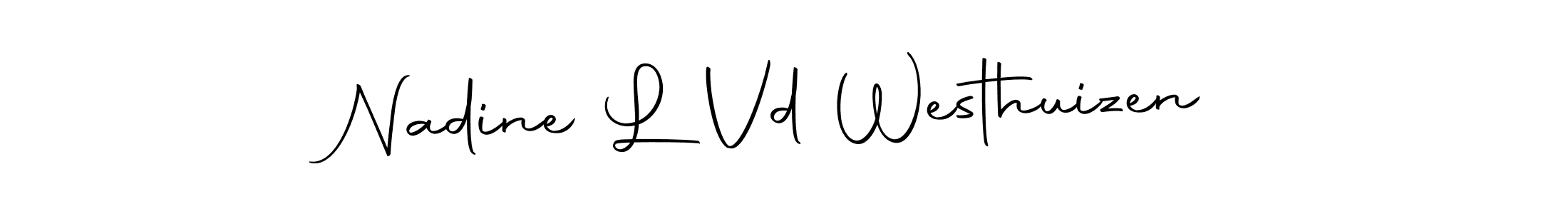 How to make Nadine L Vd Westhuizen name signature. Use Autography-DOLnW style for creating short signs online. This is the latest handwritten sign. Nadine L Vd Westhuizen signature style 10 images and pictures png