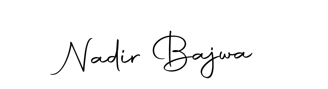 How to make Nadir Bajwa name signature. Use Autography-DOLnW style for creating short signs online. This is the latest handwritten sign. Nadir Bajwa signature style 10 images and pictures png