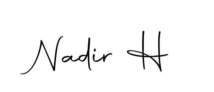 if you are searching for the best signature style for your name Nadir H. so please give up your signature search. here we have designed multiple signature styles  using Autography-DOLnW. Nadir H signature style 10 images and pictures png