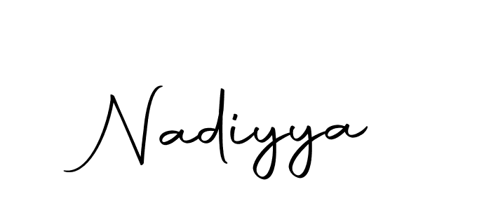 Design your own signature with our free online signature maker. With this signature software, you can create a handwritten (Autography-DOLnW) signature for name Nadiyya. Nadiyya signature style 10 images and pictures png