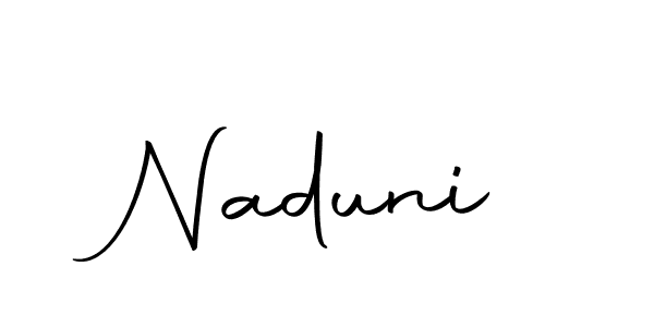 Create a beautiful signature design for name Naduni. With this signature (Autography-DOLnW) fonts, you can make a handwritten signature for free. Naduni signature style 10 images and pictures png