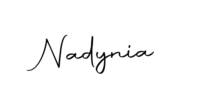Nadynia stylish signature style. Best Handwritten Sign (Autography-DOLnW) for my name. Handwritten Signature Collection Ideas for my name Nadynia. Nadynia signature style 10 images and pictures png