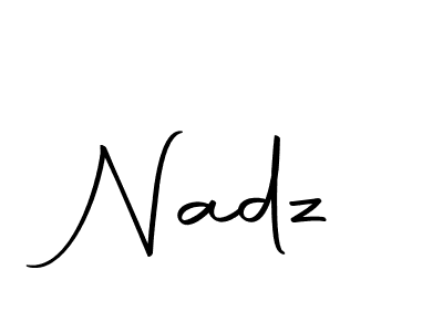 Use a signature maker to create a handwritten signature online. With this signature software, you can design (Autography-DOLnW) your own signature for name Nadz. Nadz signature style 10 images and pictures png