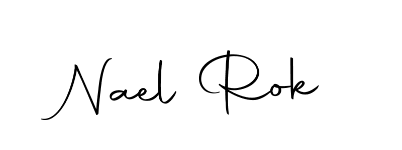 How to make Nael Rok name signature. Use Autography-DOLnW style for creating short signs online. This is the latest handwritten sign. Nael Rok signature style 10 images and pictures png