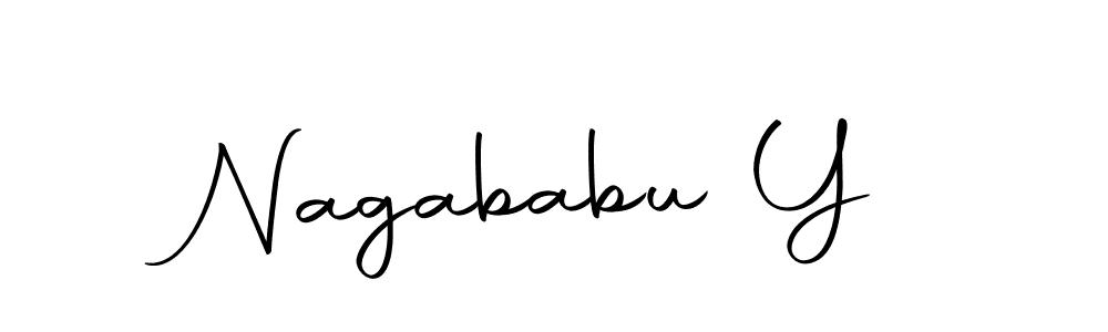 How to make Nagababu Y name signature. Use Autography-DOLnW style for creating short signs online. This is the latest handwritten sign. Nagababu Y signature style 10 images and pictures png
