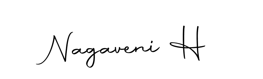 Use a signature maker to create a handwritten signature online. With this signature software, you can design (Autography-DOLnW) your own signature for name Nagaveni H. Nagaveni H signature style 10 images and pictures png