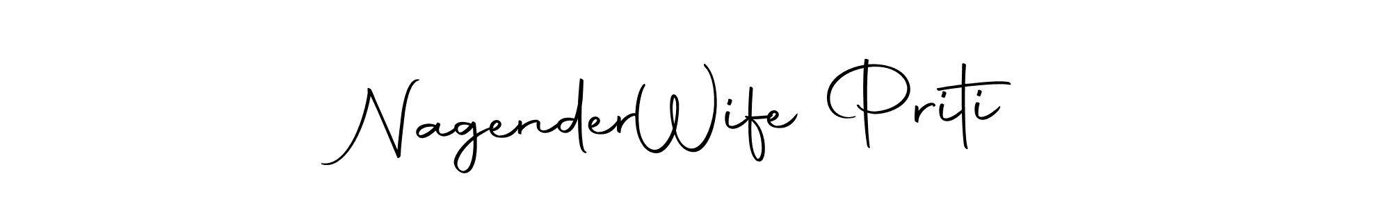 How to make Nagender  Wife Priti name signature. Use Autography-DOLnW style for creating short signs online. This is the latest handwritten sign. Nagender  Wife Priti signature style 10 images and pictures png