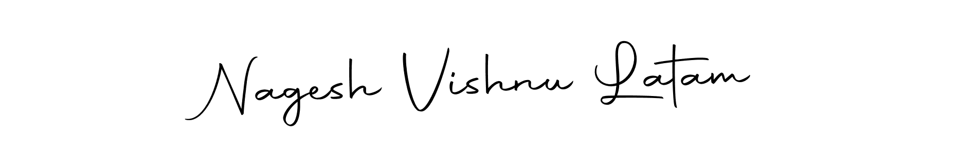 You should practise on your own different ways (Autography-DOLnW) to write your name (Nagesh Vishnu Latam) in signature. don't let someone else do it for you. Nagesh Vishnu Latam signature style 10 images and pictures png