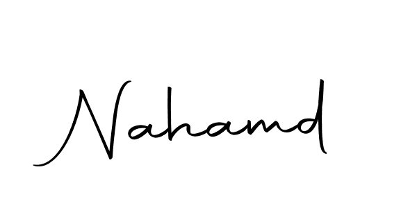 Design your own signature with our free online signature maker. With this signature software, you can create a handwritten (Autography-DOLnW) signature for name Nahamd. Nahamd signature style 10 images and pictures png