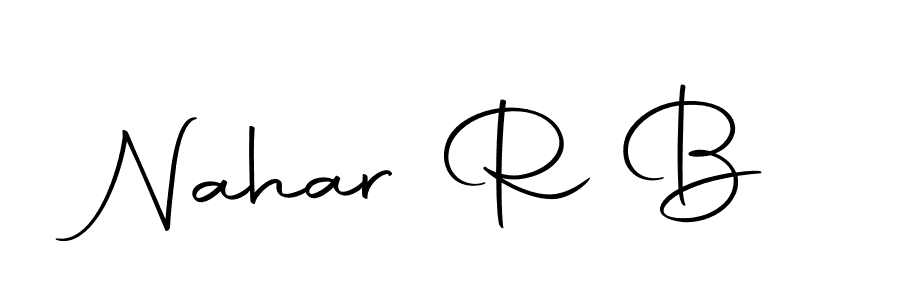 Create a beautiful signature design for name Nahar R B. With this signature (Autography-DOLnW) fonts, you can make a handwritten signature for free. Nahar R B signature style 10 images and pictures png