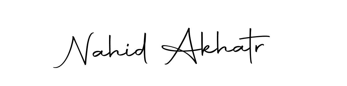 How to make Nahid Akhatr name signature. Use Autography-DOLnW style for creating short signs online. This is the latest handwritten sign. Nahid Akhatr signature style 10 images and pictures png