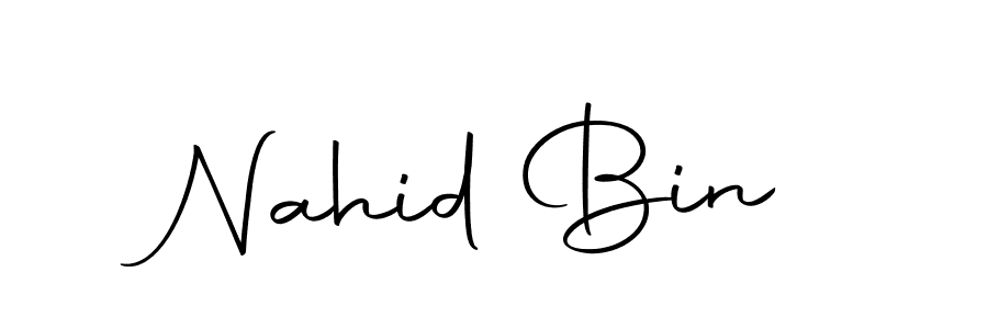 You should practise on your own different ways (Autography-DOLnW) to write your name (Nahid Bin) in signature. don't let someone else do it for you. Nahid Bin signature style 10 images and pictures png