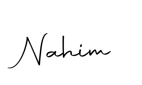 Make a beautiful signature design for name Nahim. With this signature (Autography-DOLnW) style, you can create a handwritten signature for free. Nahim signature style 10 images and pictures png