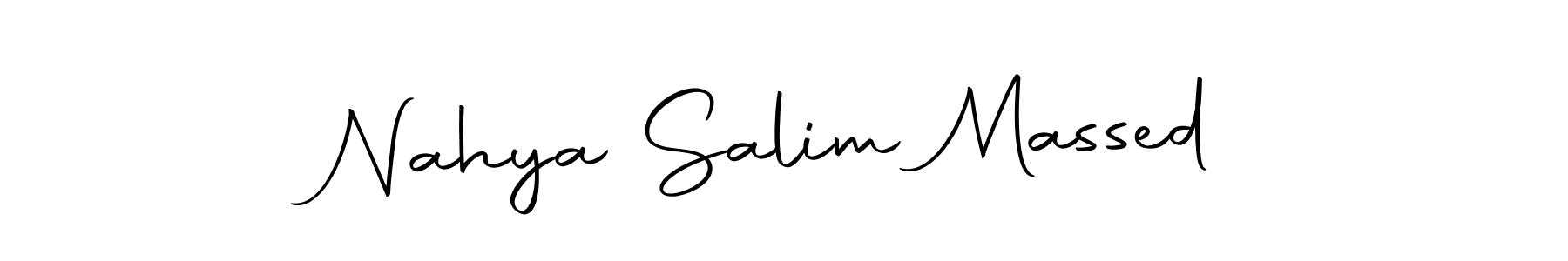 Create a beautiful signature design for name Nahya Salim Massed. With this signature (Autography-DOLnW) fonts, you can make a handwritten signature for free. Nahya Salim Massed signature style 10 images and pictures png