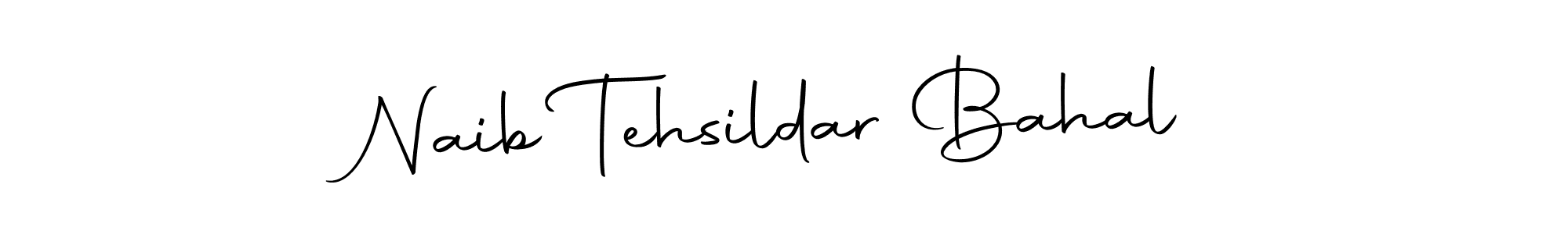 The best way (Autography-DOLnW) to make a short signature is to pick only two or three words in your name. The name Naib Tehsildar Bahal include a total of six letters. For converting this name. Naib Tehsildar Bahal signature style 10 images and pictures png