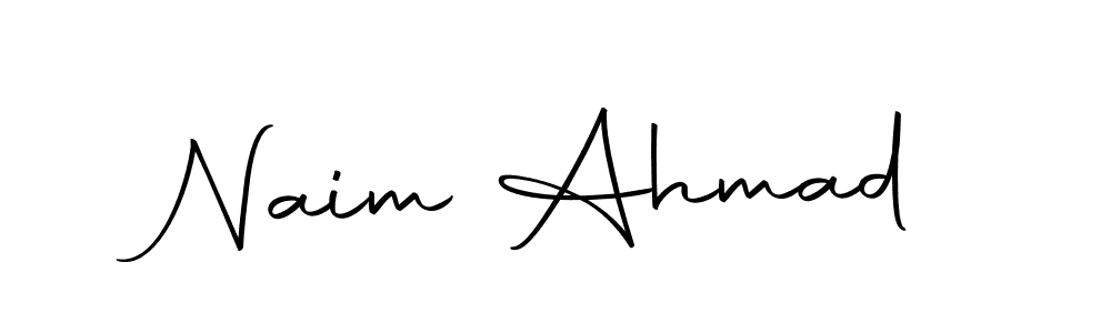 How to make Naim Ahmad name signature. Use Autography-DOLnW style for creating short signs online. This is the latest handwritten sign. Naim Ahmad signature style 10 images and pictures png