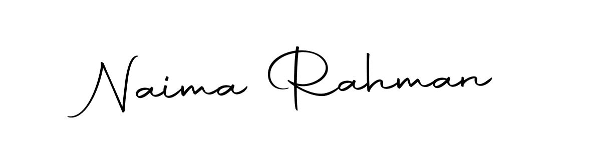 How to make Naima Rahman name signature. Use Autography-DOLnW style for creating short signs online. This is the latest handwritten sign. Naima Rahman signature style 10 images and pictures png